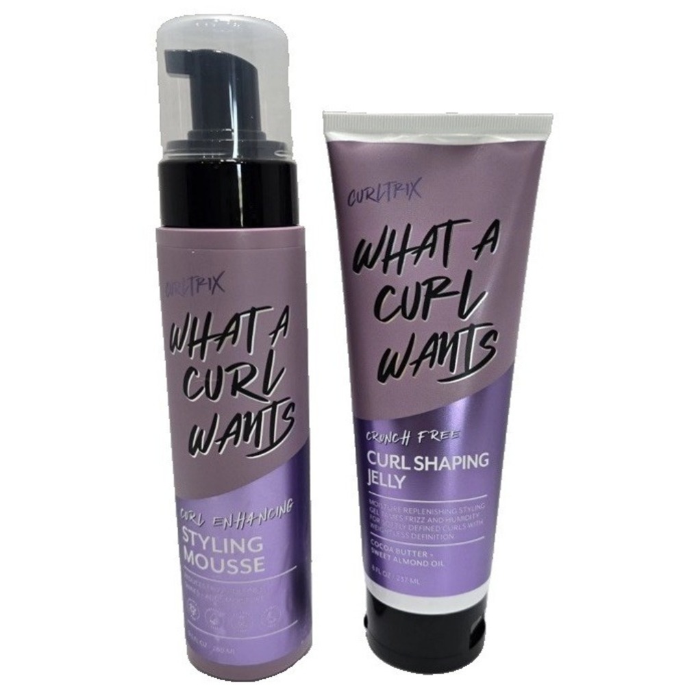 CURLTRIX What A Curl Wants Curl Shaping Jelly &  1 Styling Mousse
